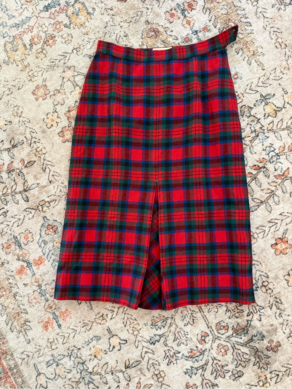 Vintage Pendleton Classic Red Plaid Midi Skirt